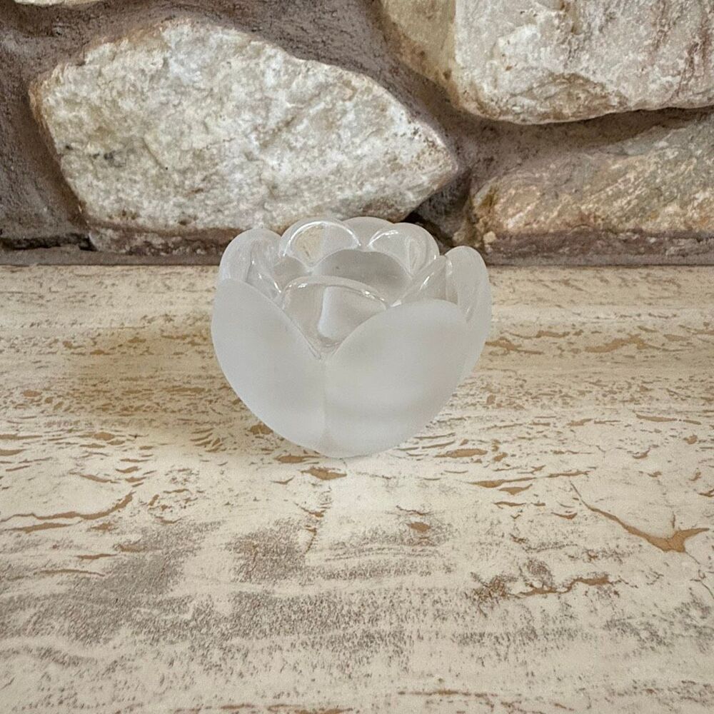 Vintage Royal Copenhagen frosted Lotus candle holder